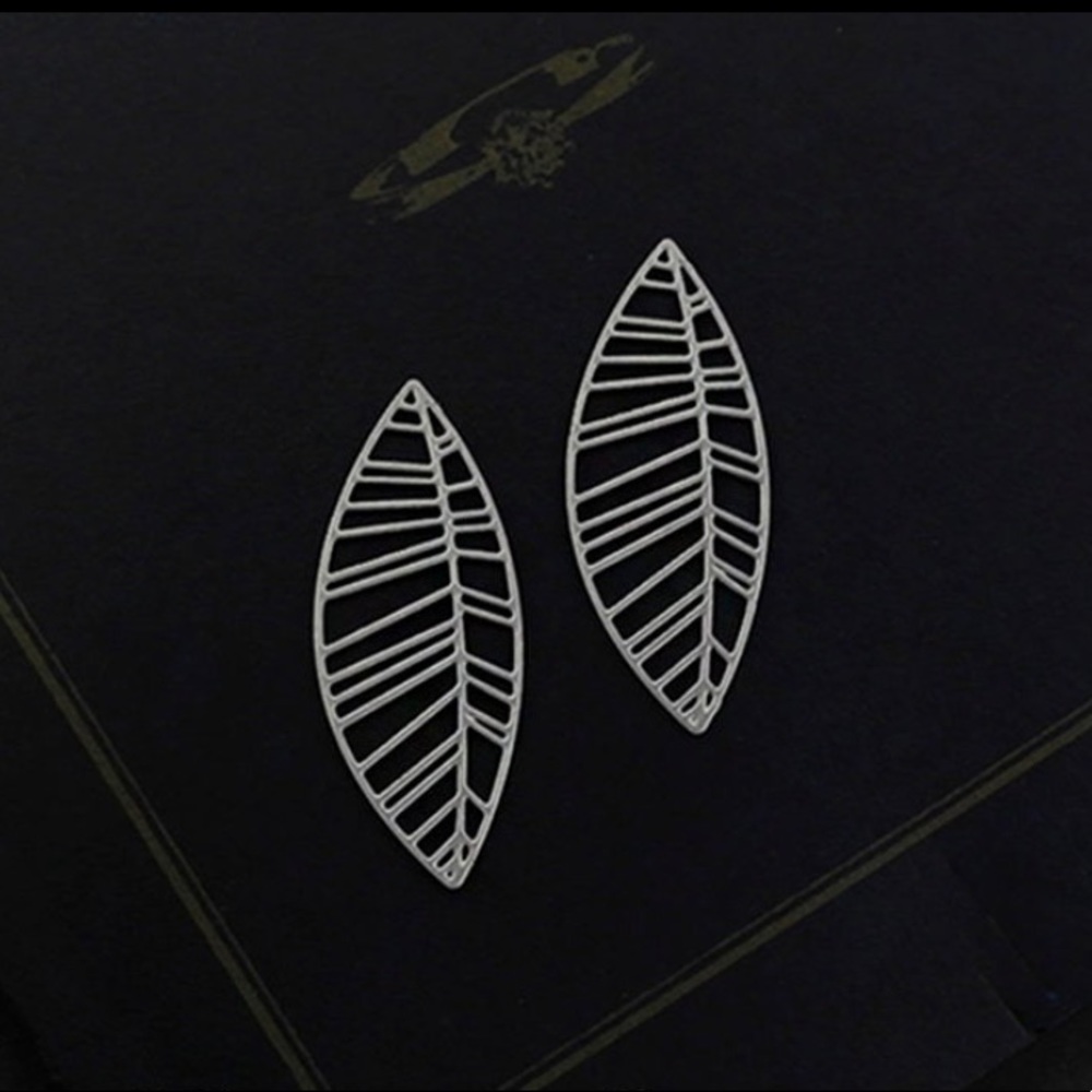Qty (4) Stainless Steel Leaf Charms for Jewelry Making NIP